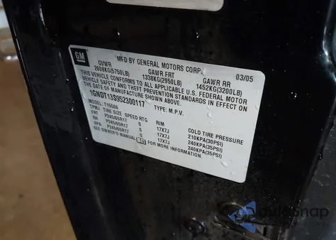 2005 Chevrolet Trailblazer Lt z USA, uszkodzony, nr VIN 1GNDT13S952300117